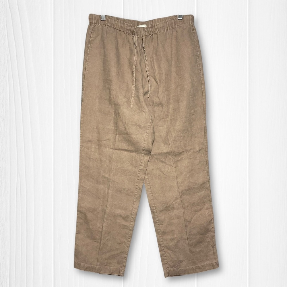 ORVIS Linen Drawstring‎ Waist Pants Tan Women's MP Petite